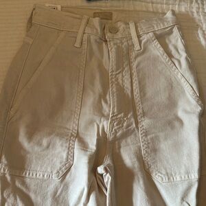 MOTHER Cream Casual Trousers